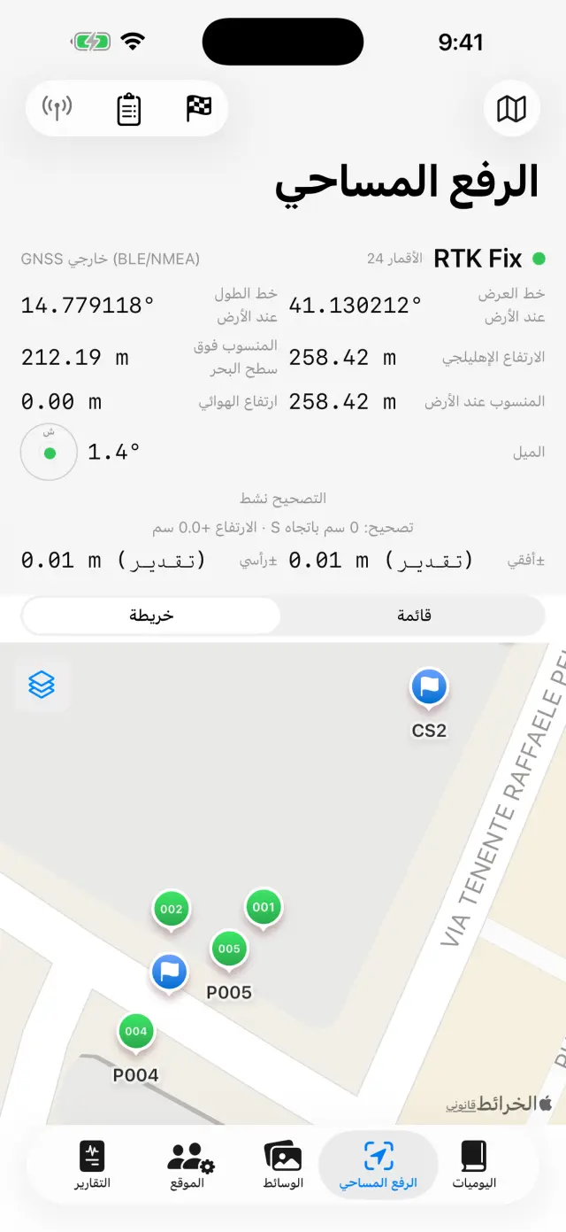 النقاط والنقاط المرجعية على الخريطة