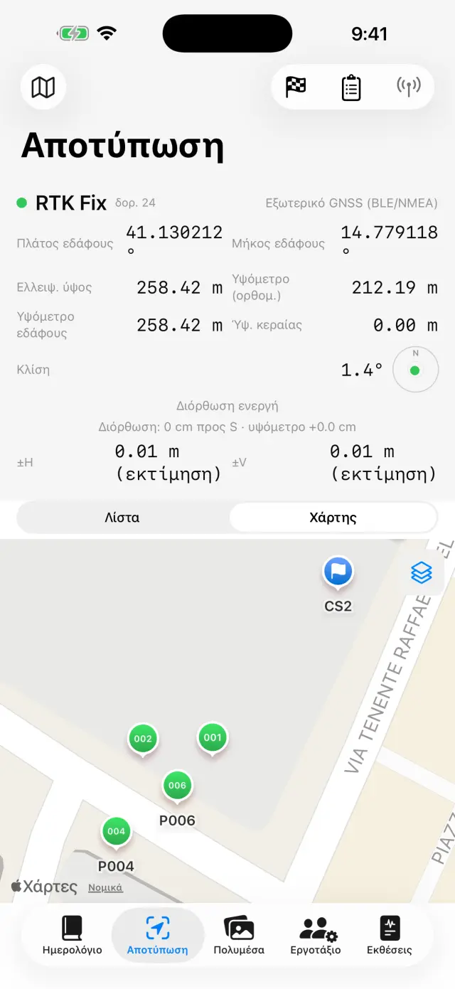 Σημεία και σταθερά σημεία στον χάρτη