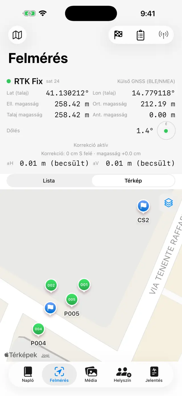 Pontok és alappontok a térképen