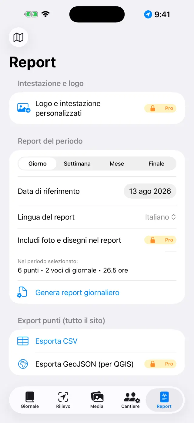 Generazione dei report