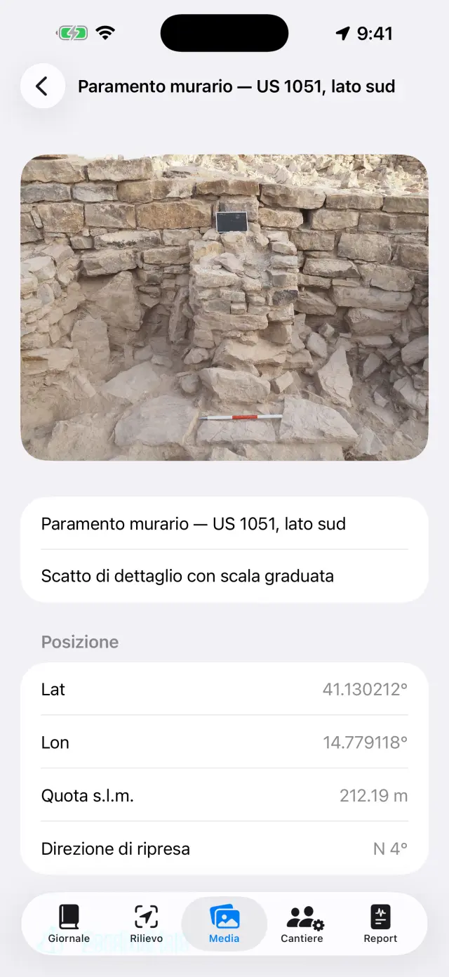 Il dettaglio di una foto georeferenziata