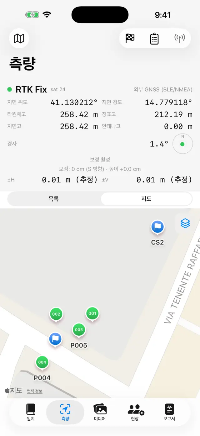 지도의 측점과 기준점