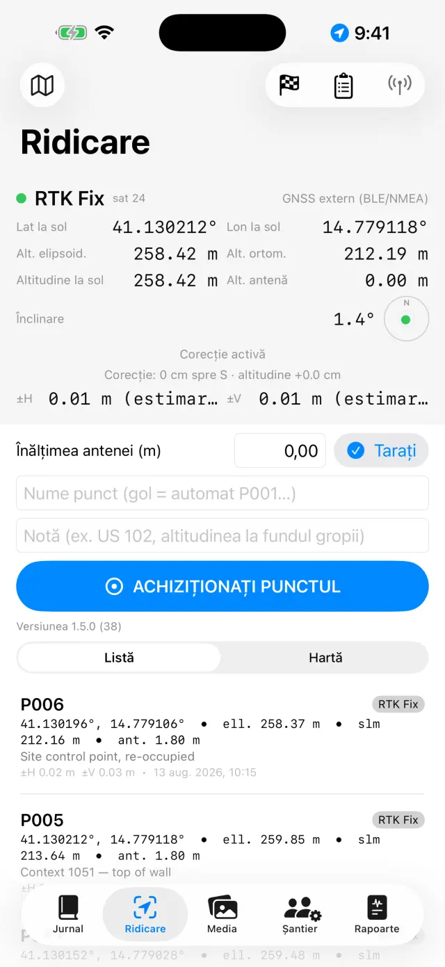Panoul GNSS al Ridicării