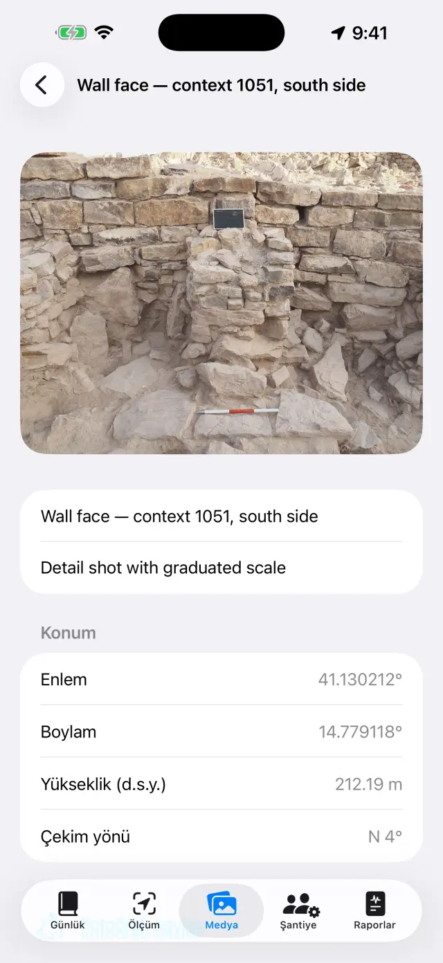 Coğrafi olarak etiketlenmiş bir fotoğrafın ayrıntısı