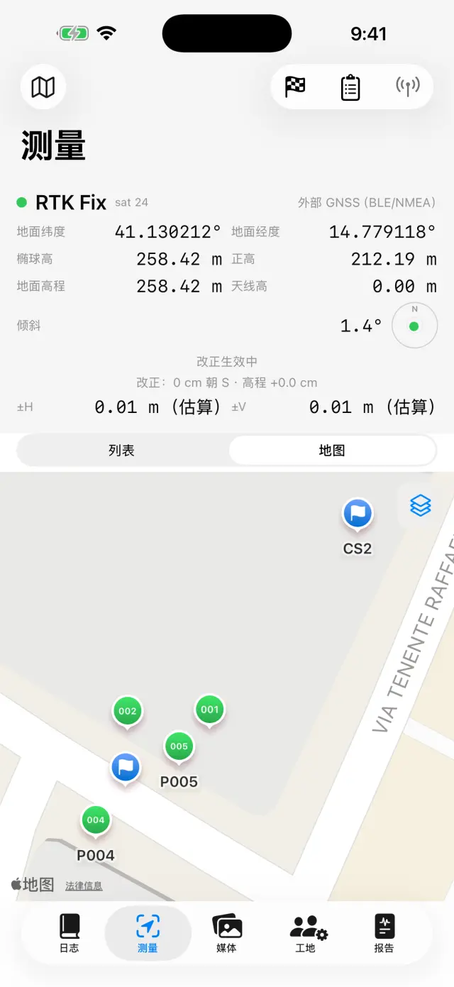 地图上的测点与控制点